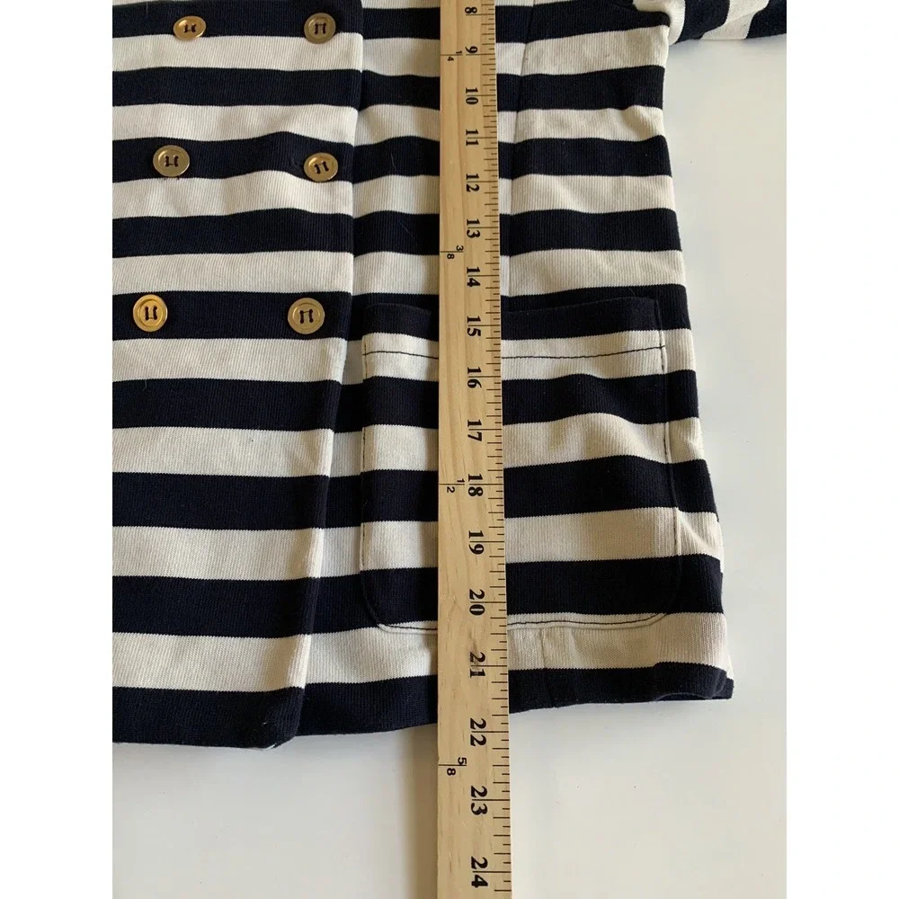 J Crew Womens Blazer Small Striped Nautical Old Money Coastal Preppy Breton Blue